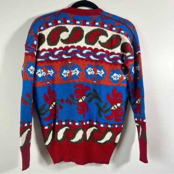 NWT Carolina K 100% Baby Alpaca Wool Sabina Bohemian Cardigan Cowboy Floral XS - Picture 11 of 15